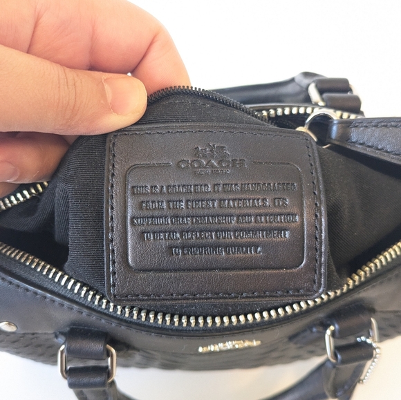 Coach Baby Bennett Snakeskin Embossed Gunmetal Satchel Crossbody - Picture 8 of 11